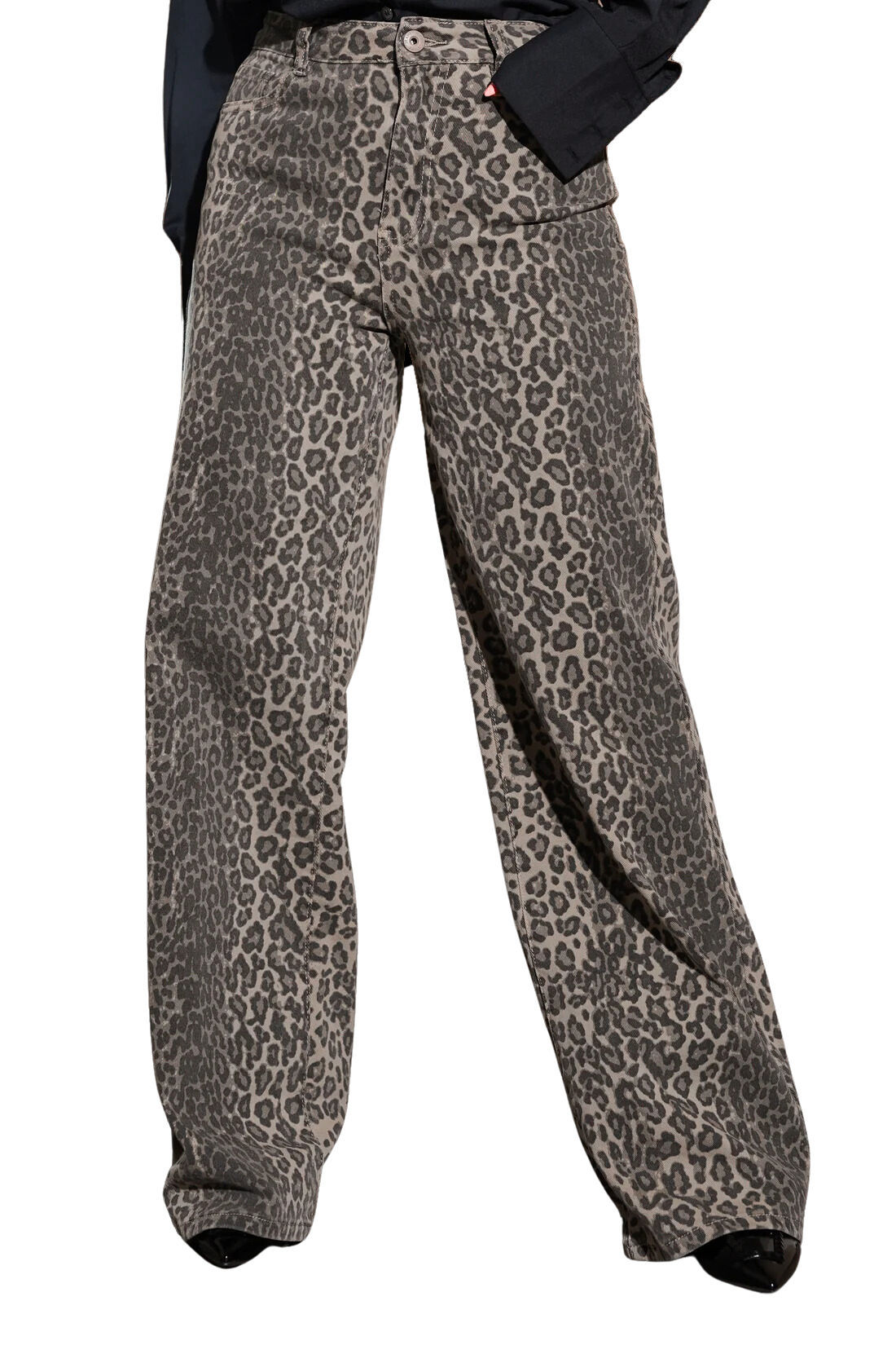 Leopard Wide Leg Jeans - STRECH