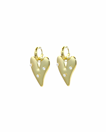 Heart Pearl Earrings