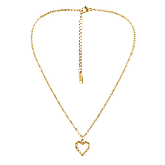 Ribbed Heart Necklace