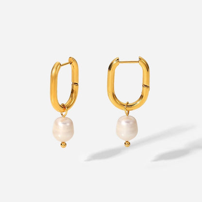 Oval Pearl Earrings