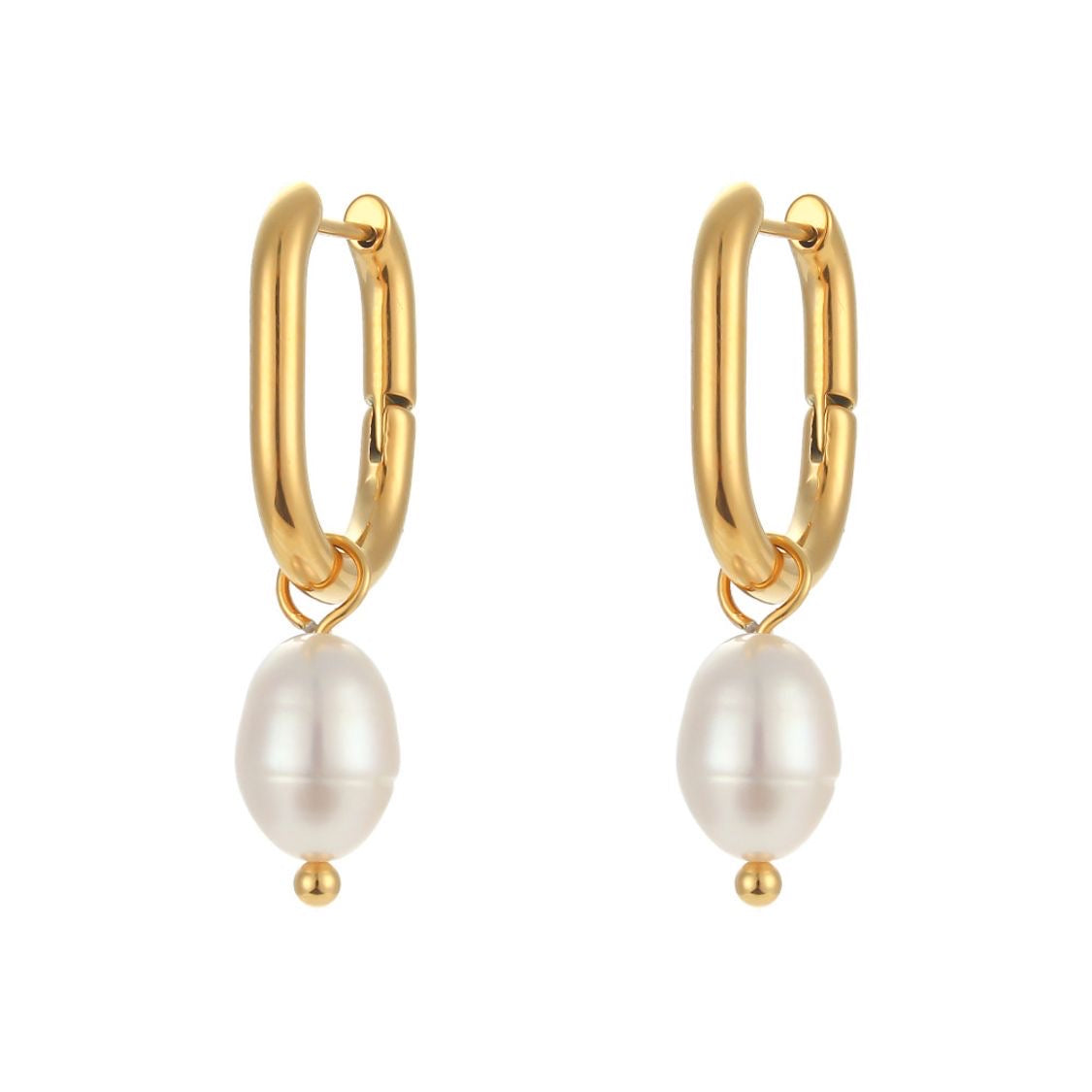 Oval Pearl Earrings