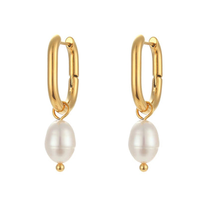 Oval Pearl Earrings